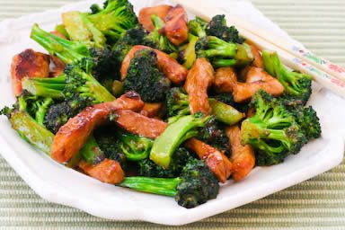 Stir-fried broccoli and pork