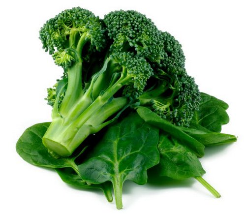 Spinach and broccoli