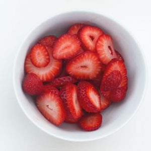 A serving of strawberries