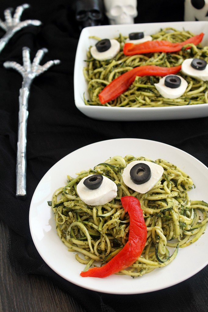 Spooky Green Monster Zucchini Noodles